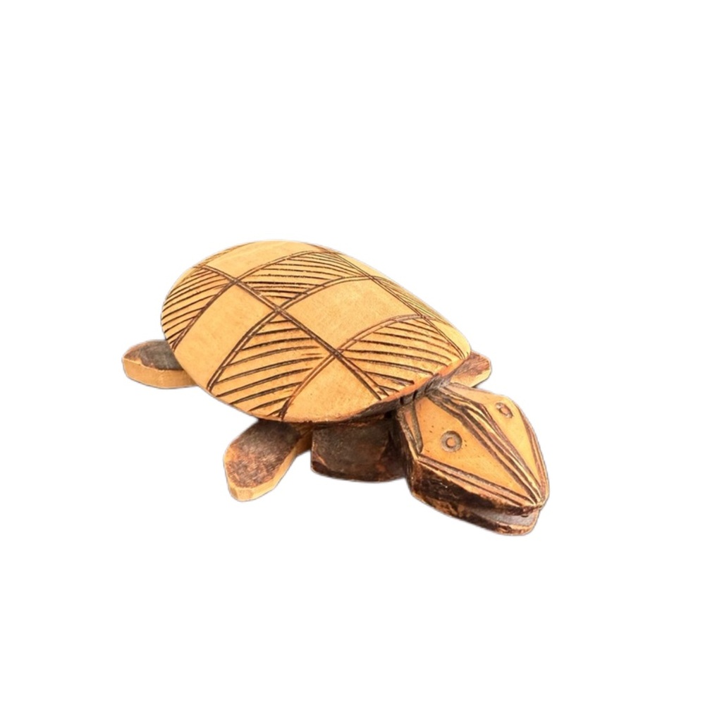 Malian Vintage Hand Carved Wooden Turtle